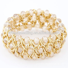 New arrival braided cord all match yellow crystal bracelet